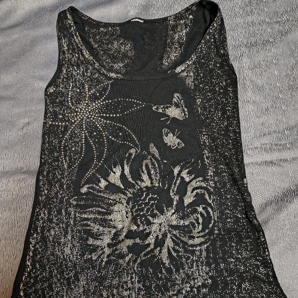 Elegant Black and Gold Women's Top